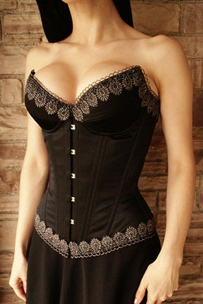 Corset com Bojo Push Up: Guipuire 
