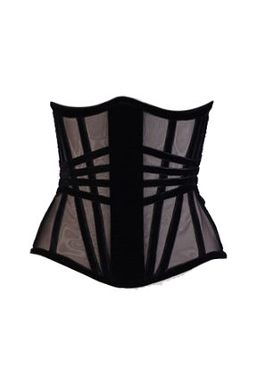 Underbust em Tela Sintética com Zíper nas Costas