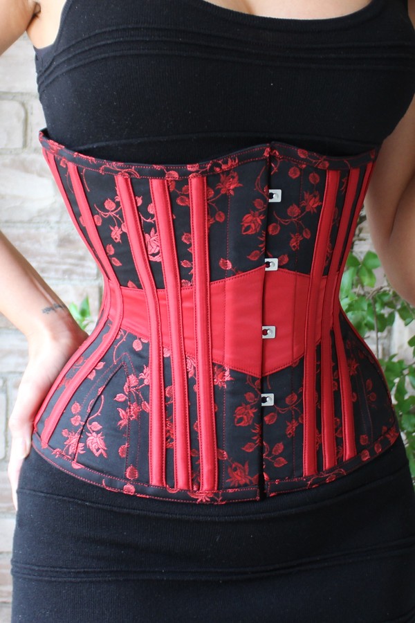 Corset Waistband Coutil: Floral 