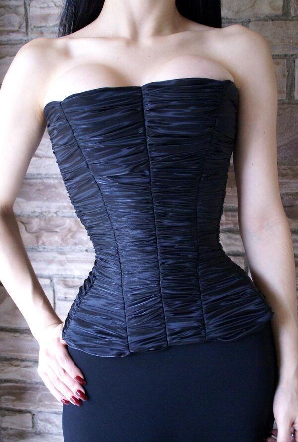 Corset Drapeado: Gazar Italiano Preto