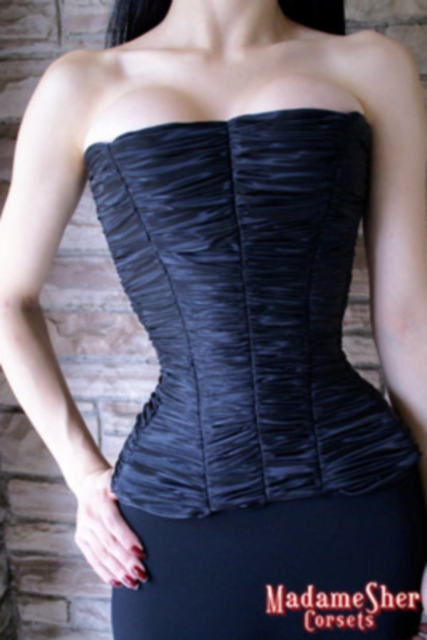 Corset Drapeado: Gazar Italiano Preto